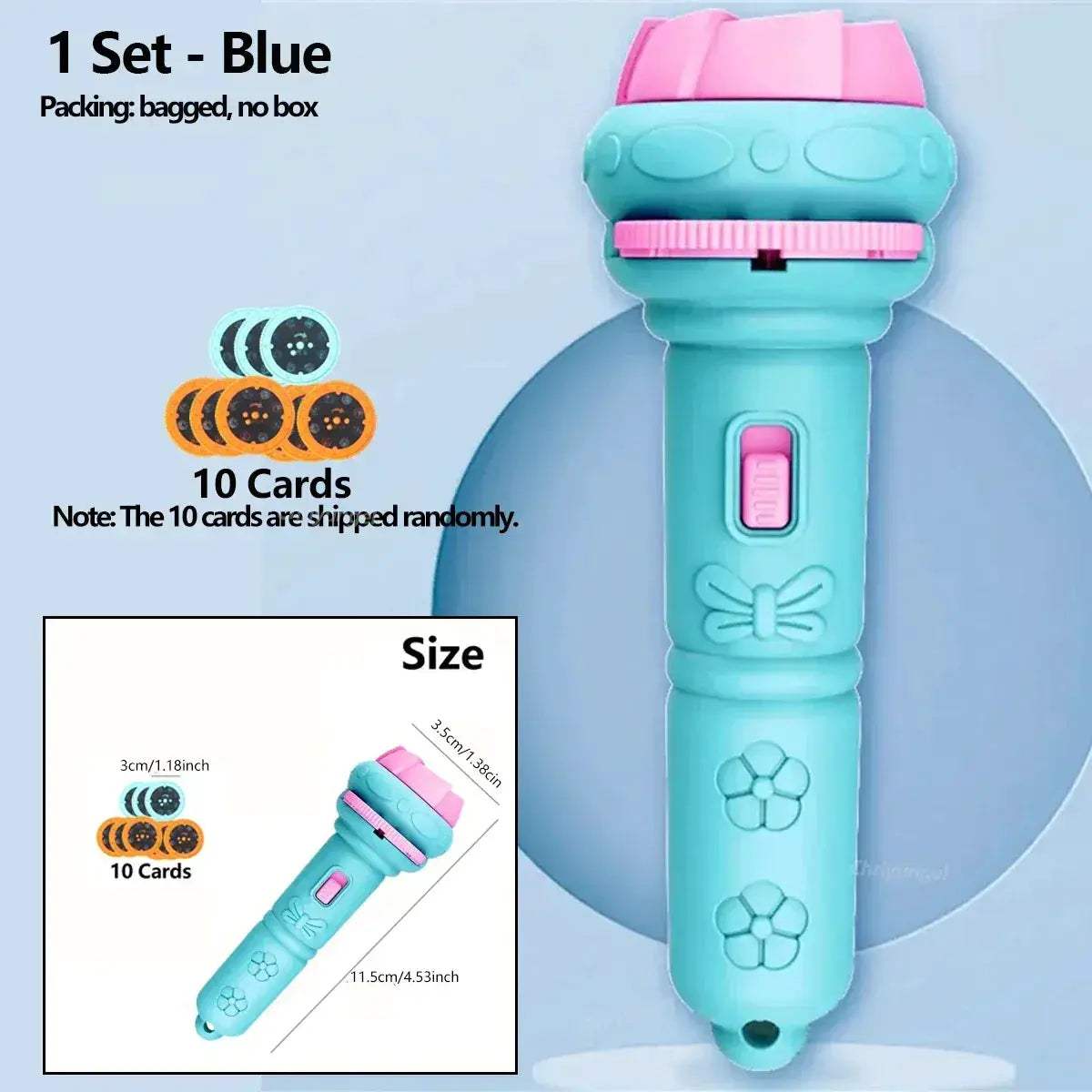 Kids Projector Flashlight Night Light With 80 Cartoon Images - ToylandEU
