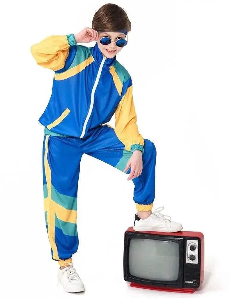 Kids' Retro 80s Disco Tracksuit Costume - Perfect for Halloween Fun! - ToylandEU