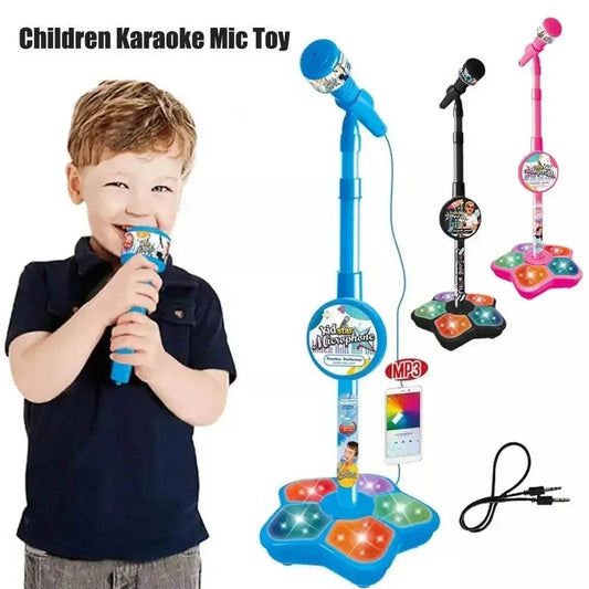Kids Rocking Roll Microphone with Stand Karaoke Music Instrument Educational Toy Birthday Gift for Girls and Boys - ToylandEU