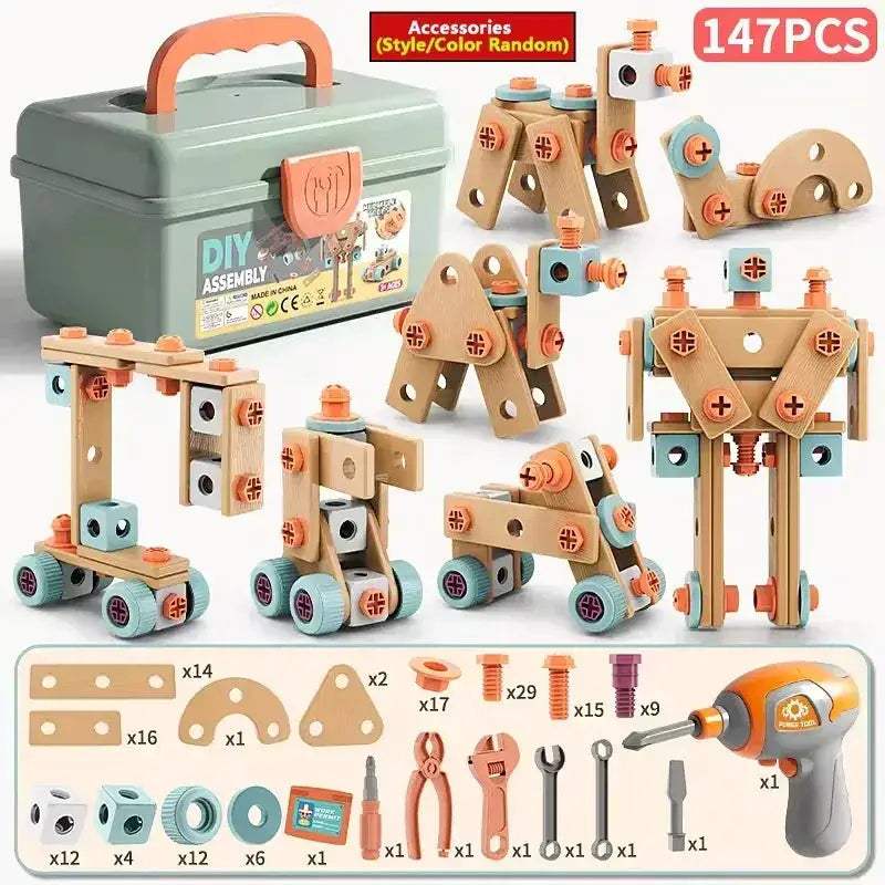 Kids Tool Set STEM Toy Drill Included For Nut Assembly - ToylandEU™