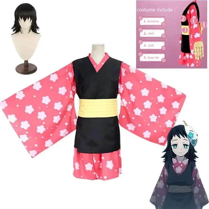 Kimetsu no Yaiba Sabito/Makomo Cosplay Set with Wig & Mask for All Ages - ToylandEU™