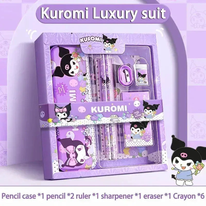 Kuromi Sanrio Stationery Set 12Pcs Pencils Erasers Rulers Gift - ToylandEU