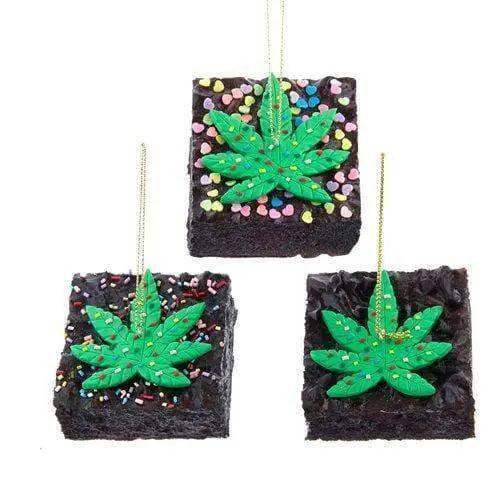 Cannabis Ornament Glass Ball Glitter Finish Get Lit - ToylandEU™