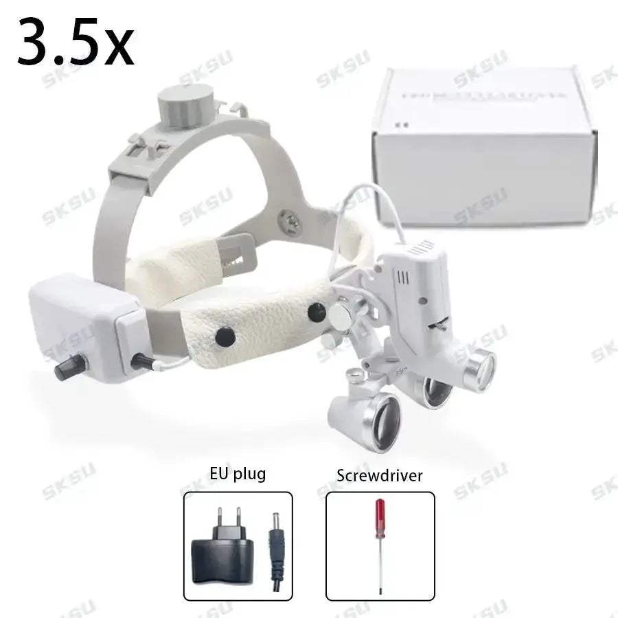 LED Dental Headlamp With Binocular Loupes Adjustable Brightness - ToylandEU