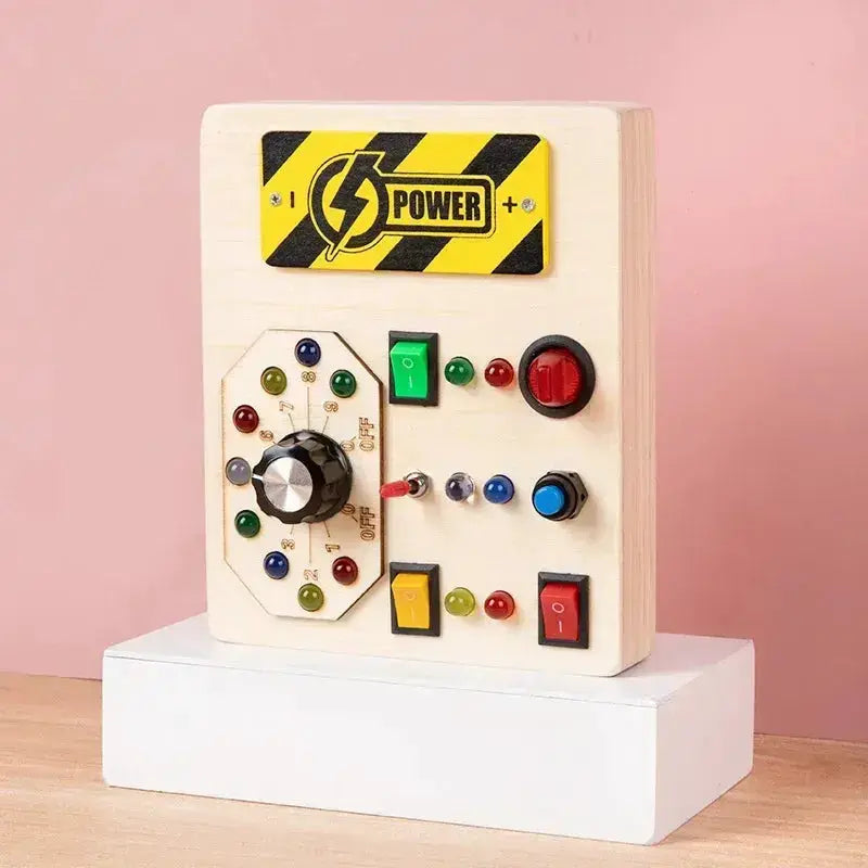 LED Light Busy Board for Babies Sensory Wooden Toy - ToylandEU