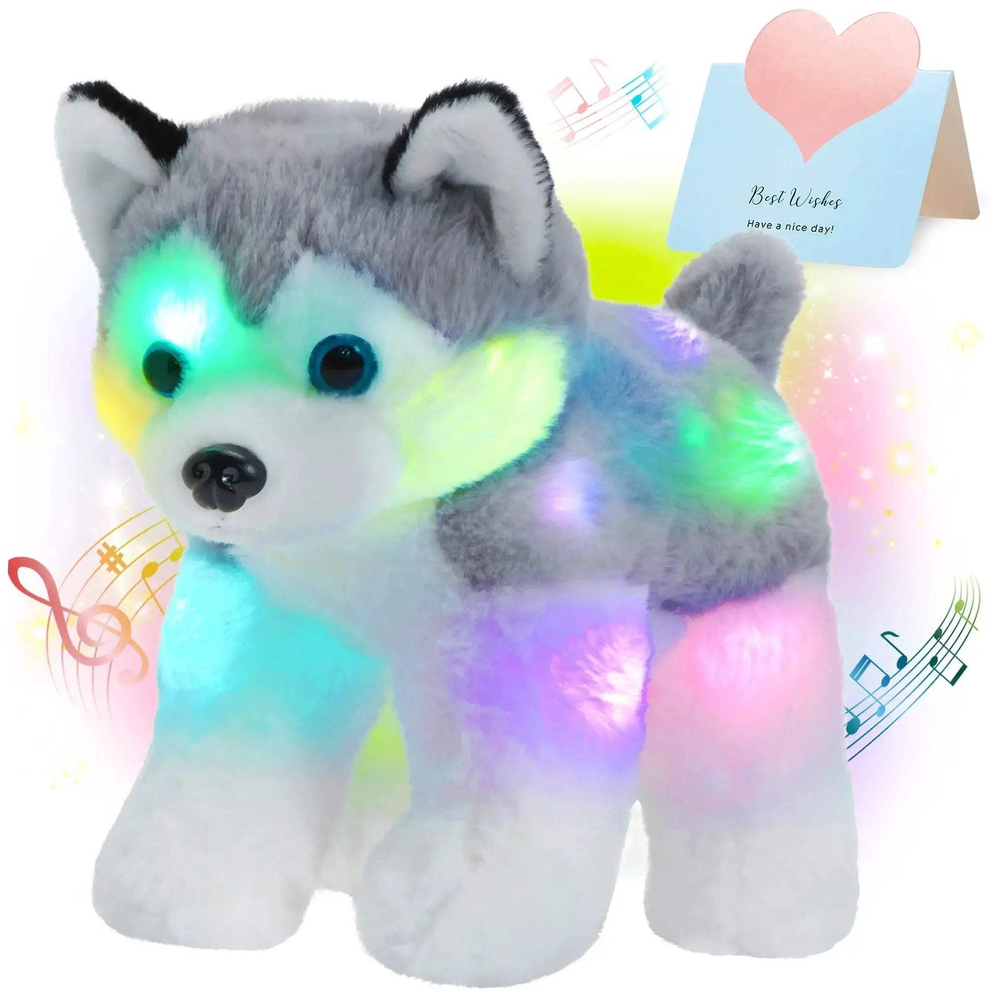 LED Light Musical Dog Plush Toy 32cm Super Soft Gift - ToylandEU