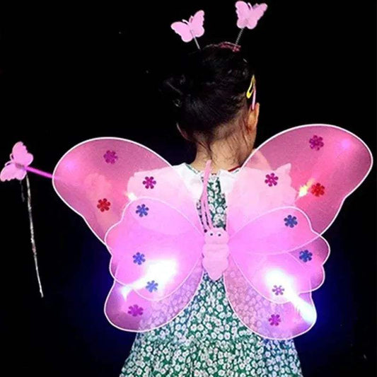 LED Light Up Butterfly Wings Cosplay For Girls Tutu - ToylandEU