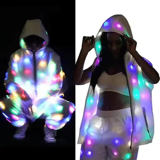 LED Light Up Jacket For Rave Performances Unisex Neon - ToylandEU™