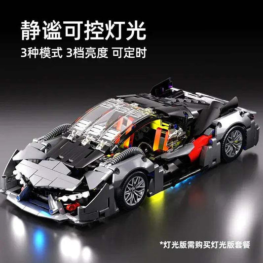 LEGO Compatible 1 To 14 Scale Realistic Silver Sports Car - ToylandEU