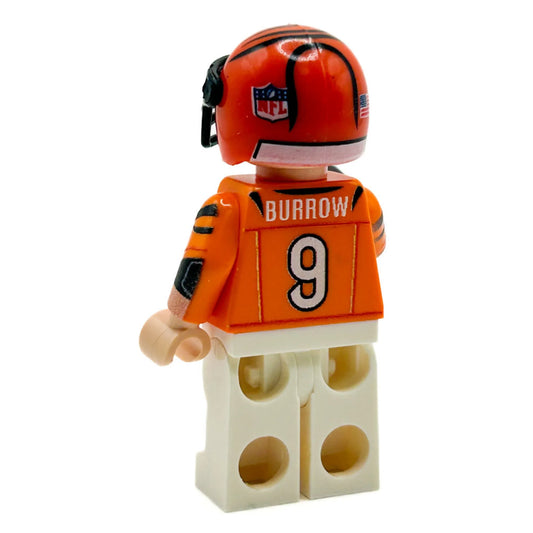 LEGO Figure Bengals Quarterback With Custom Helmet Orange And Black Printed Torso And Head Authentic LEGO Parts - ToylandEU