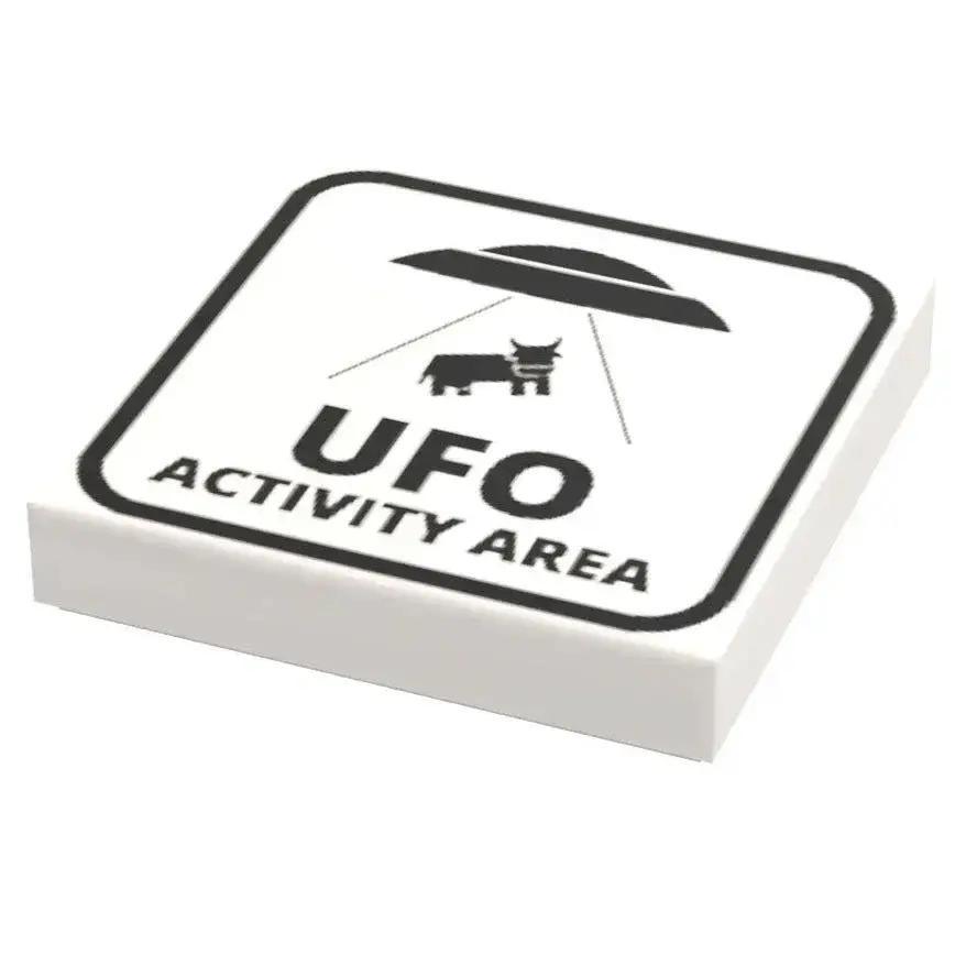 LEGO UFO Sign 2x2 Tile Custom Printed Minifig Scale - ToylandEU™