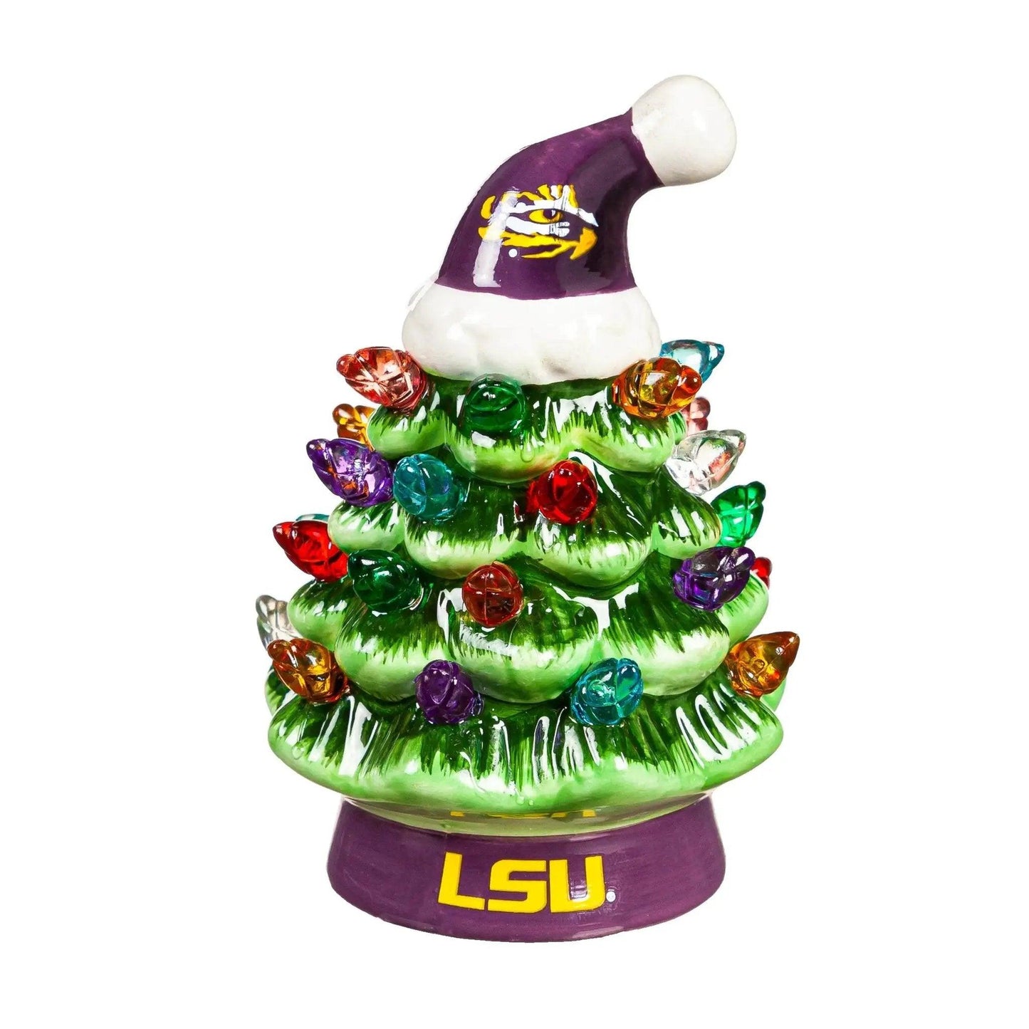 LSU Tigers 4 Inch LED Tabletop Christmas Tree Santa Hat - ToylandEU™