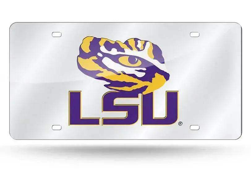 LSU Tigers License Plate Laser Cut Silver - ToylandEU™