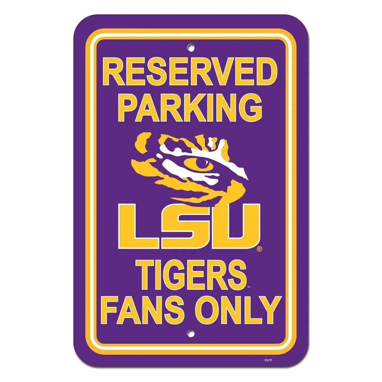 LSU Tigers Reserved Parking Sign Original 12x18 Plastic - ToylandEU™