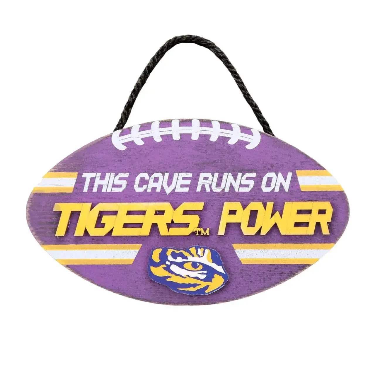 LSU Tigers Wood Football Sign Power Design Wall Decor - ToylandEU™