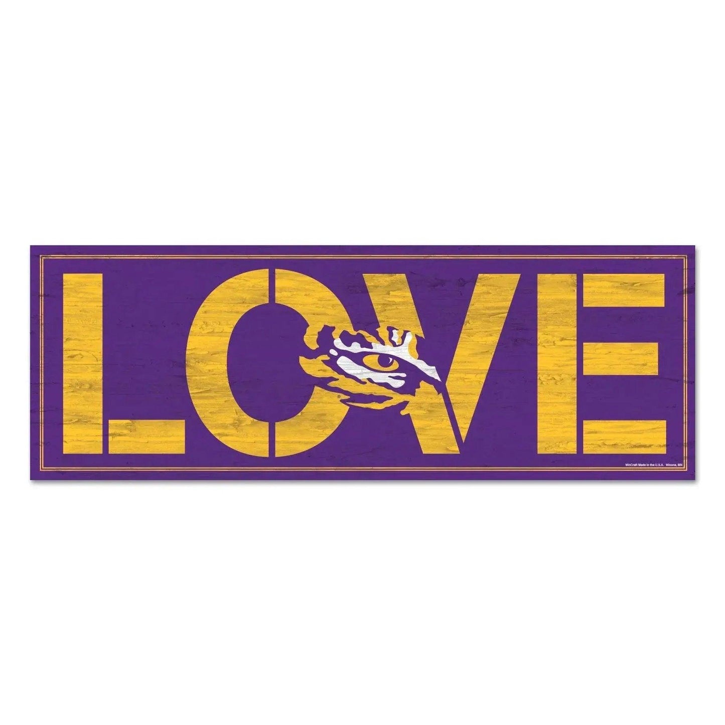 LSU Tigers Wooden Sign 8x23 Love Decor For Home Gift - ToylandEU™