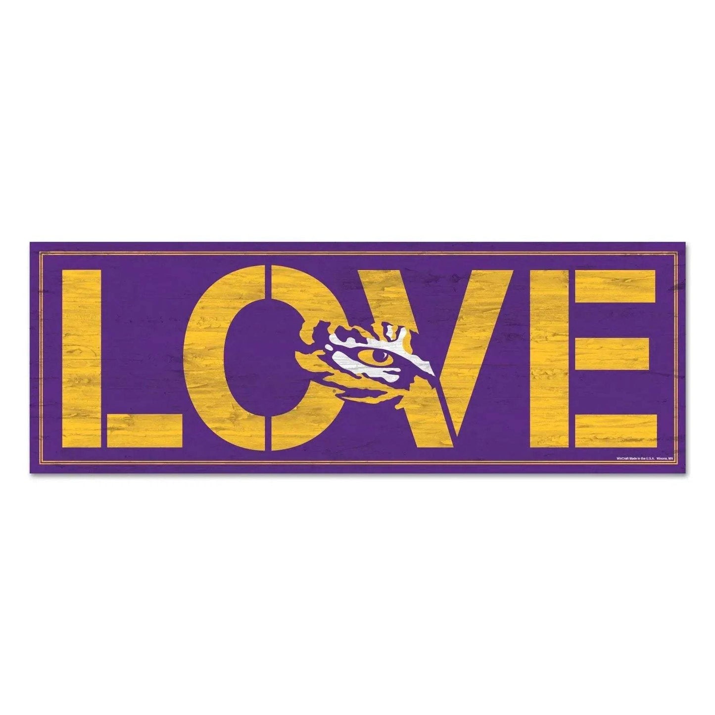LSU Tigers Wooden Sign 8x23 Love Decor For Home Gift - ToylandEU™