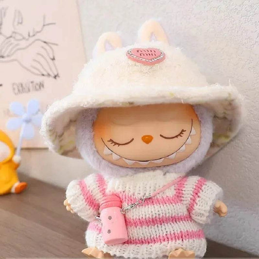 Labubu Doll Clothes Striped Sweater Outfit Hat Accessories - ToylandEU