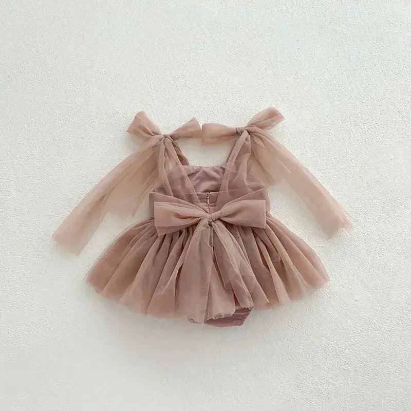 Lace Sleeveless Baby Girl Dress Mesh Bodice Cotton Comfort - ToylandEU™