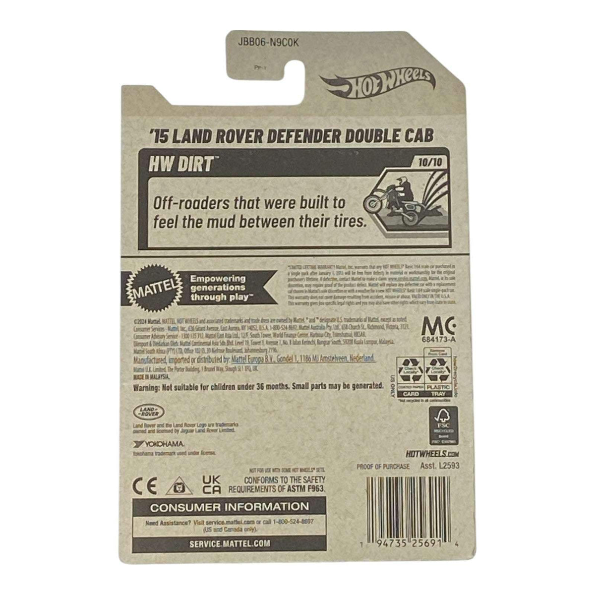 Hot Wheels '15 Land Rover Defender Double Cab | Die-Cast Toy Car