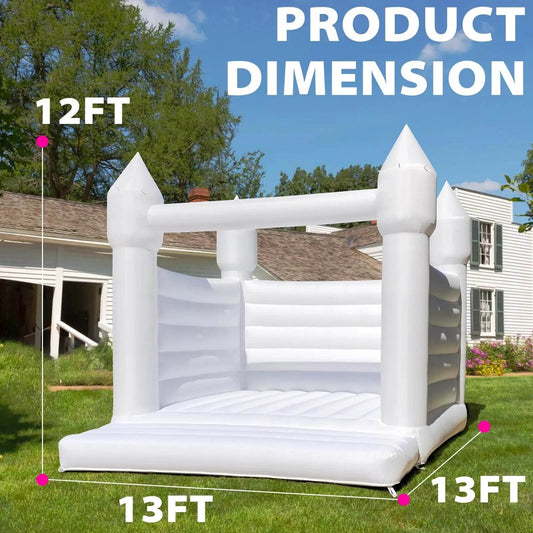 Large White Bounce House 13x13 FT Oxford Material Portable - ToylandEU