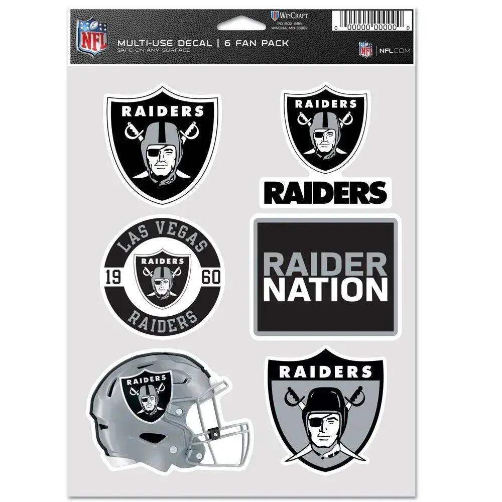 Las Vegas Raiders Decal Multi Use Fan Pack 6 Decals - ToylandEU™