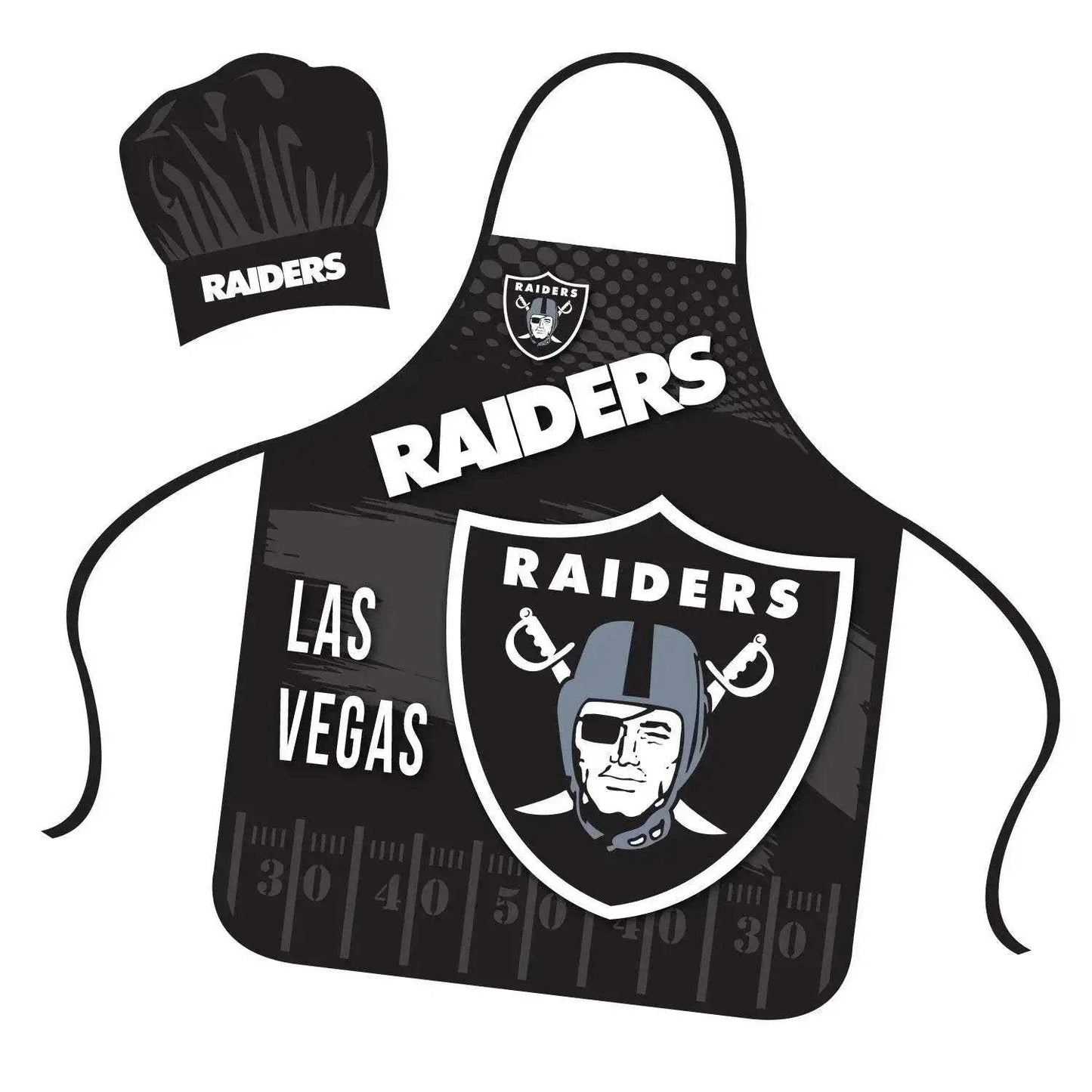 Las Vegas Raiders Official Chef Hat And Apron Set Gear - ToylandEU™