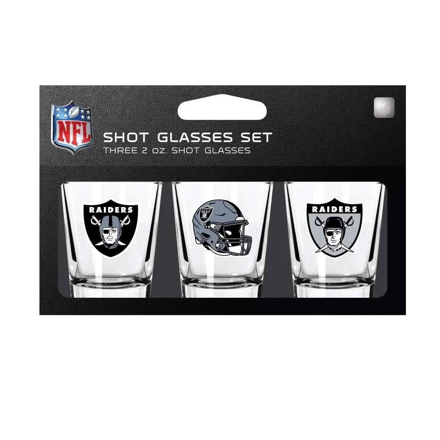Las Vegas Raiders Shot Glass Set 3 Pack Dishwasher Safe - ToylandEU™