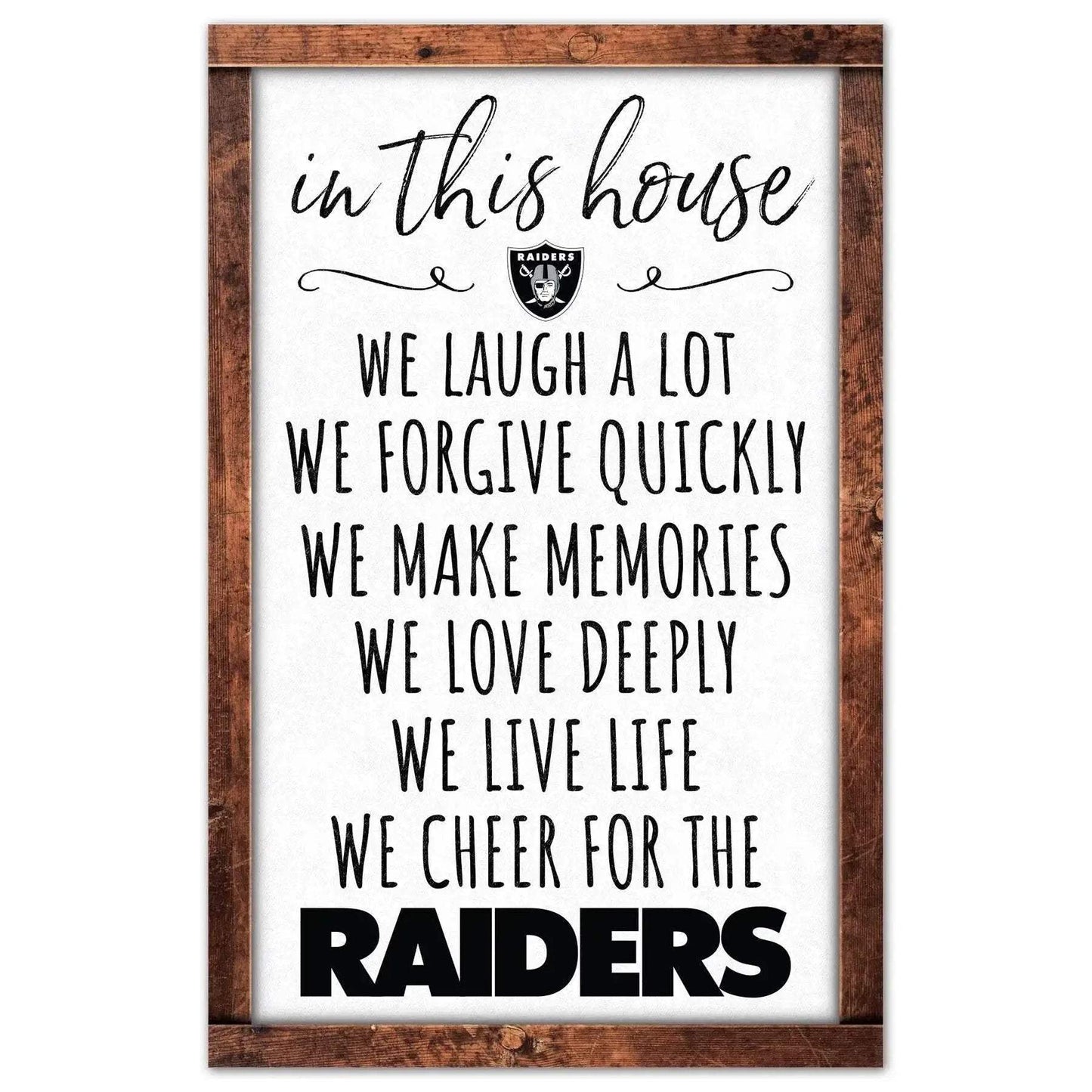 Las Vegas Raiders Sign 11x17 Wood Wall Decor In This House - ToylandEU™