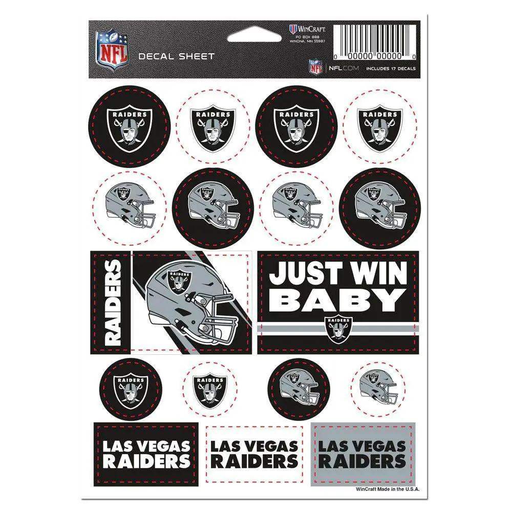 Las Vegas Raiders Vinyl Decal Sheet 5x7 Sticker Pack - ToylandEU™