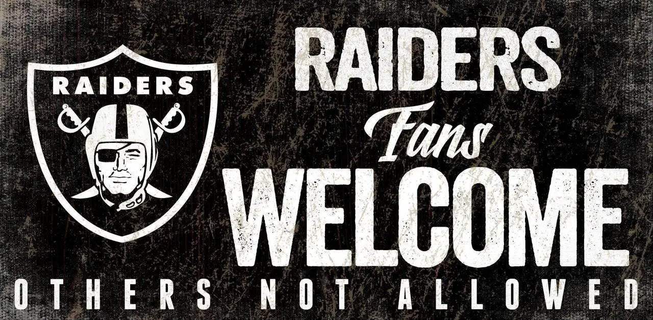 Las Vegas Raiders Wood Sign Fans Welcome 12x6 Rope Hanging - ToylandEU™