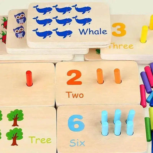 Montessori Wooden Counting Peg Board For Kids Durable Wooden Math Learning Toy For Preschool - ToylandEU™