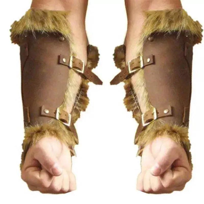 Leather Bracer Viking Armor Unisex Larp Accessory Durable - ToylandEU™