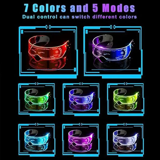 Led Glasses Cyberpunk Visor Glow Light Up Party Prop - ToylandEU™