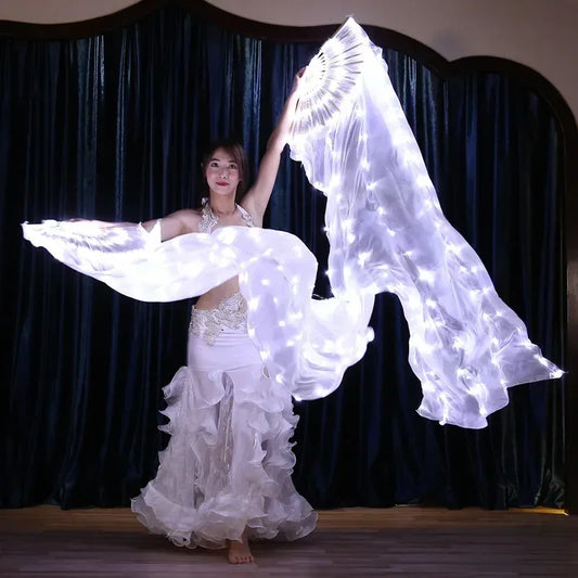 Led Silk Belly Dance Fan Veil With Ultra Bright LEDs - ToylandEU