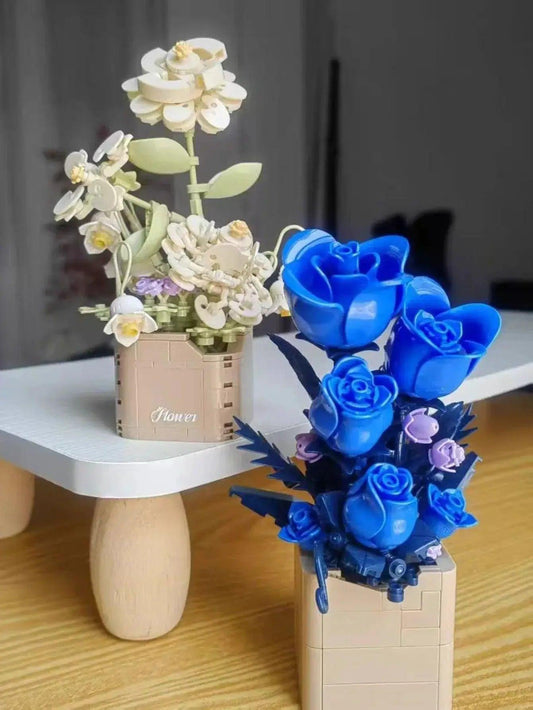Lego Compatible Building Blocks Ice Blue Rose DIY Gift - ToylandEU™