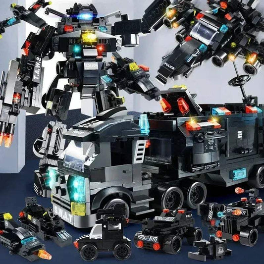Lego Compatible Building Blocks SWAT Police Station Set For Kids - ToylandEU