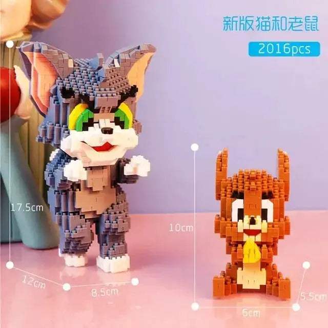 Ute Cat and Mischievous Mouse Children's Building Block Toys Mini Bricks 3D Model Children's Adult Gift - ToylandEU