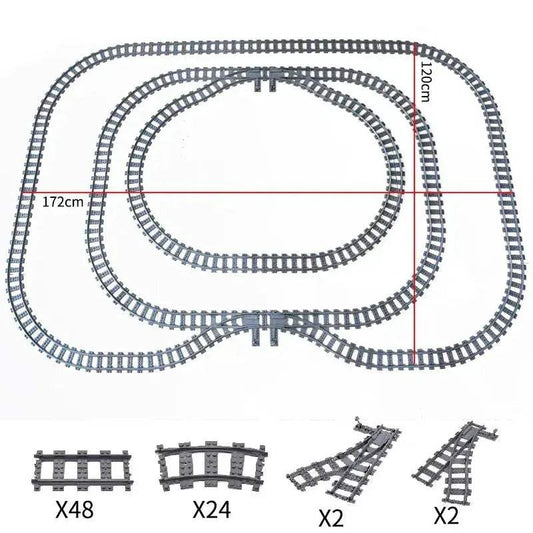 Lego Compatible Flexible Train Tracks Building Set For Kids - ToylandEU