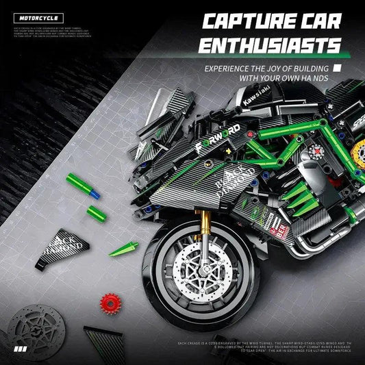 Lego Compatible Motorcycle Model Kit Realistic Assembly - ToylandEU™