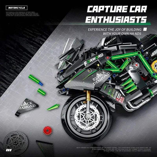 Lego Compatible Motorcycle Model Kit With Realistic Assembly - ToylandEU