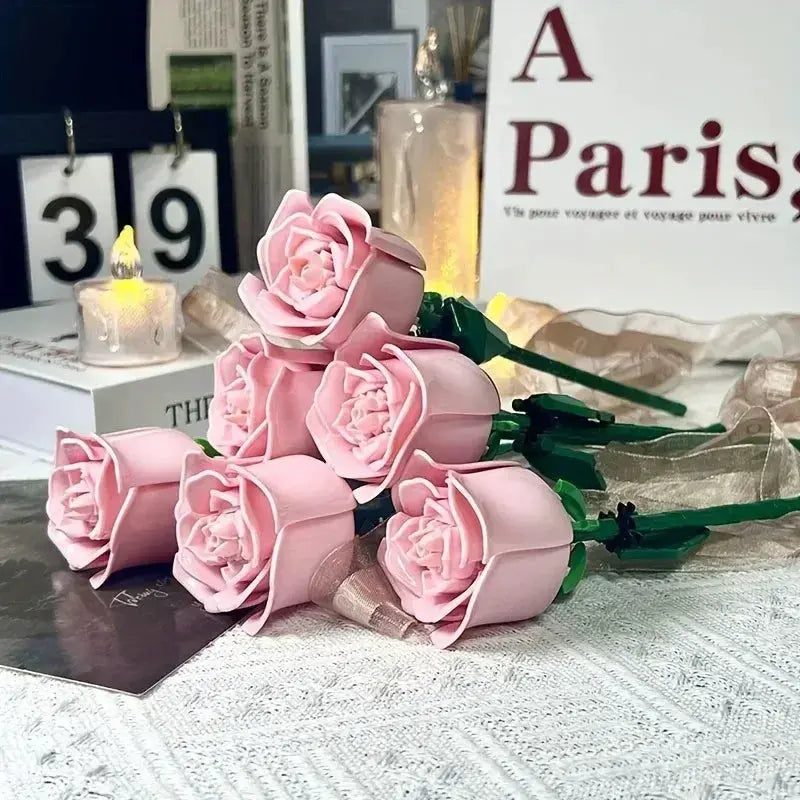 Lego Compatible Rose Bouquet Educational Building Blocks Set For Kids - ToylandEU