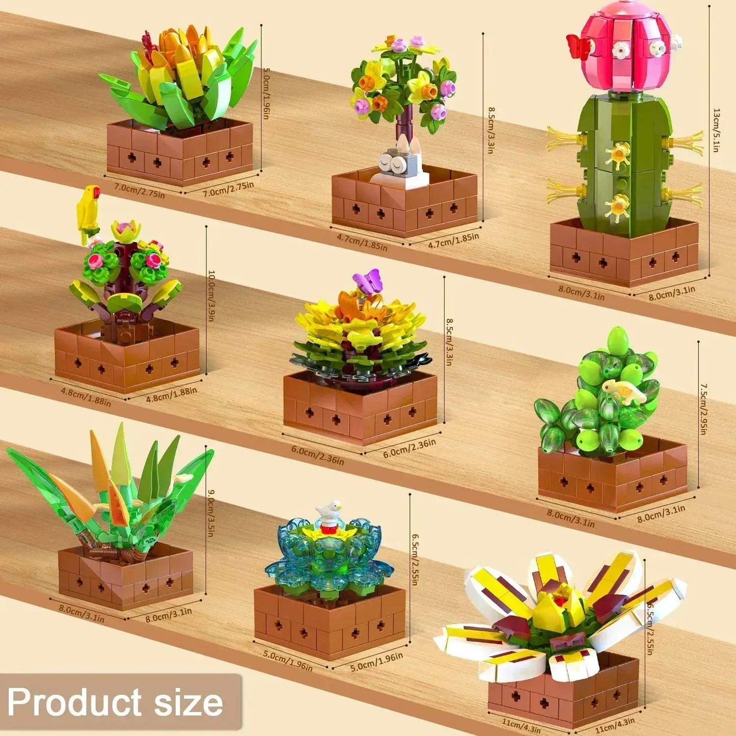 Lego Compatible Succulent Building Set For Home Decor And Play - ToylandEU