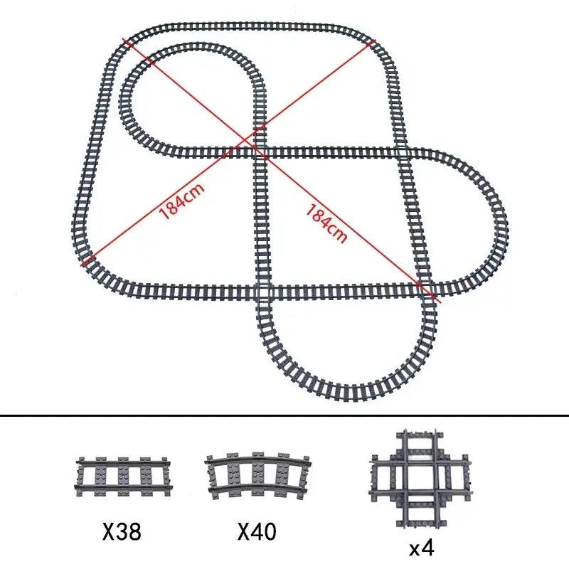 Lego Compatible Train Tracks Set Flexible Curved Rails - ToylandEU™