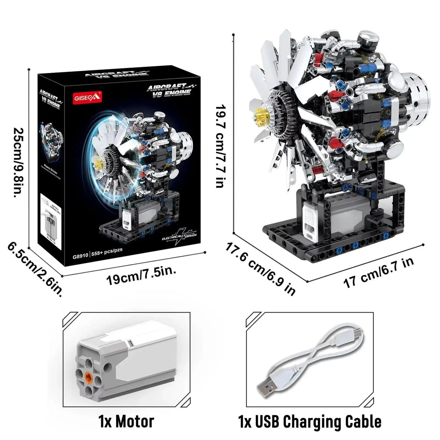 Lego Compatible V8 Engine Building Blocks Motorized Model - ToylandEU™