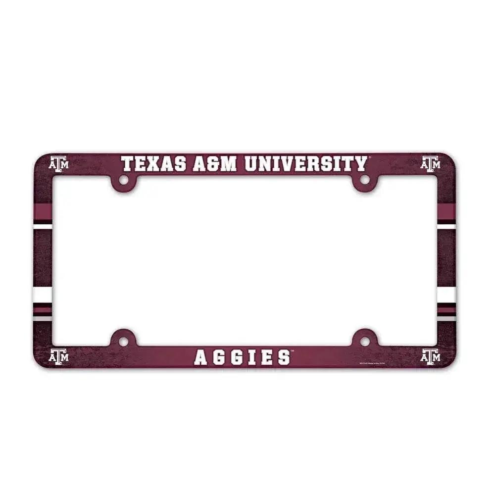 Texas A M Aggies License Plate Frame Full Color Plastic - ToylandEU™