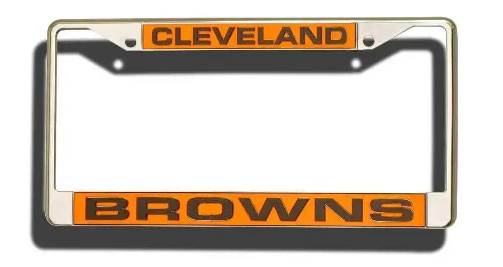 Cleveland Browns License Plate Frame Laser Cut Chrome - ToylandEU™