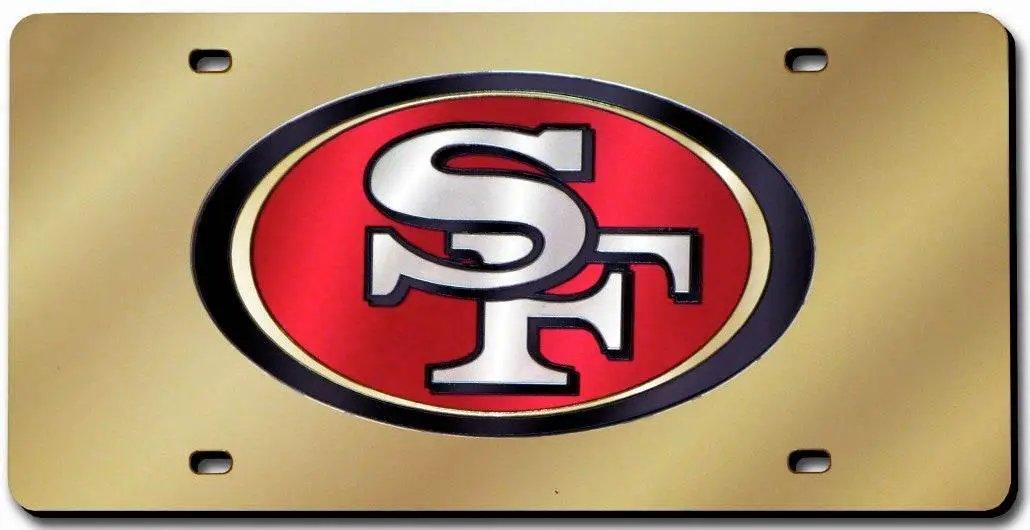 San Francisco 49ers License Plate Laser Cut Gold Mirror - ToylandEU™