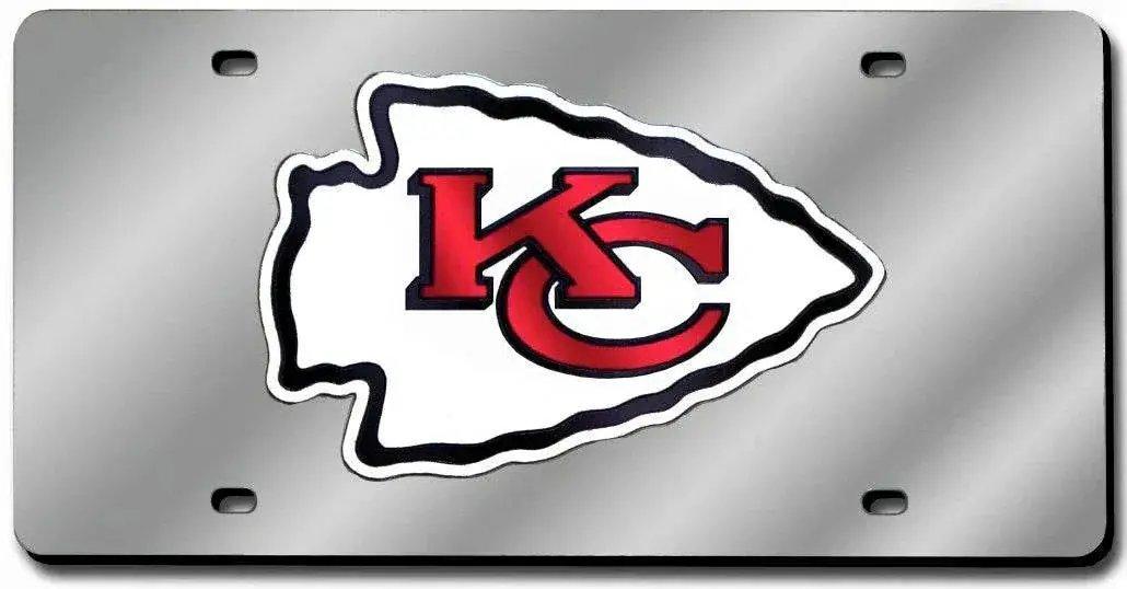 Kansas City Chiefs License Plate Laser Cut Silver - ToylandEU™