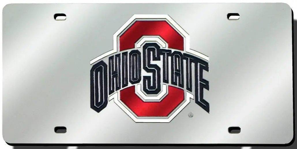 Ohio State Buckeyes License Plate Laser Cut Silver - ToylandEU™
